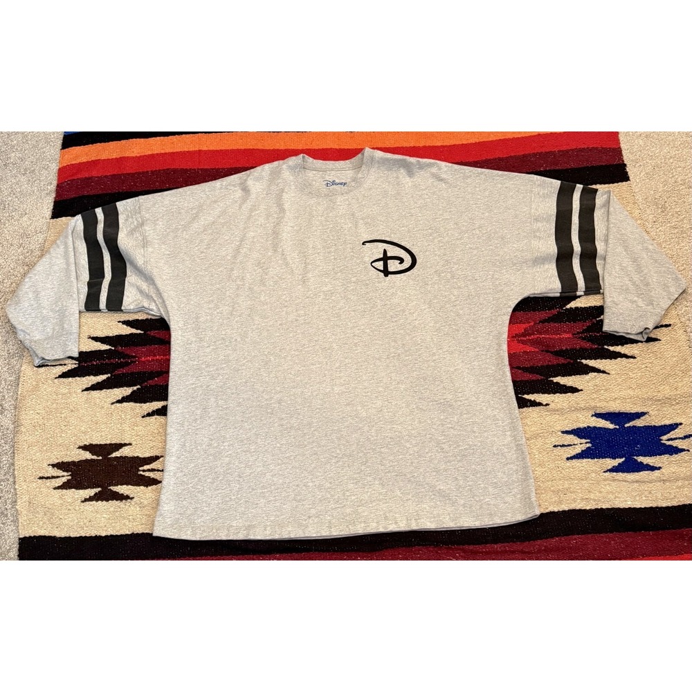 DISNEY Solid Gray 100% Cotton Mens Mikey Mouse Graphic Logo T-Shirt - XL